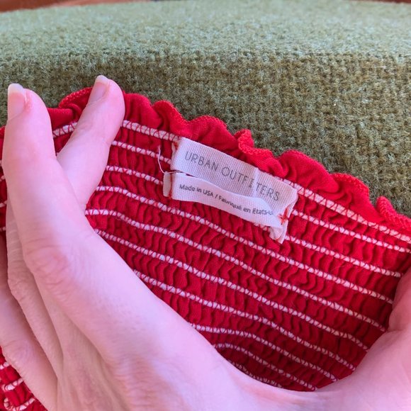 Red Ruched Tube Top - Picture 3 of 3